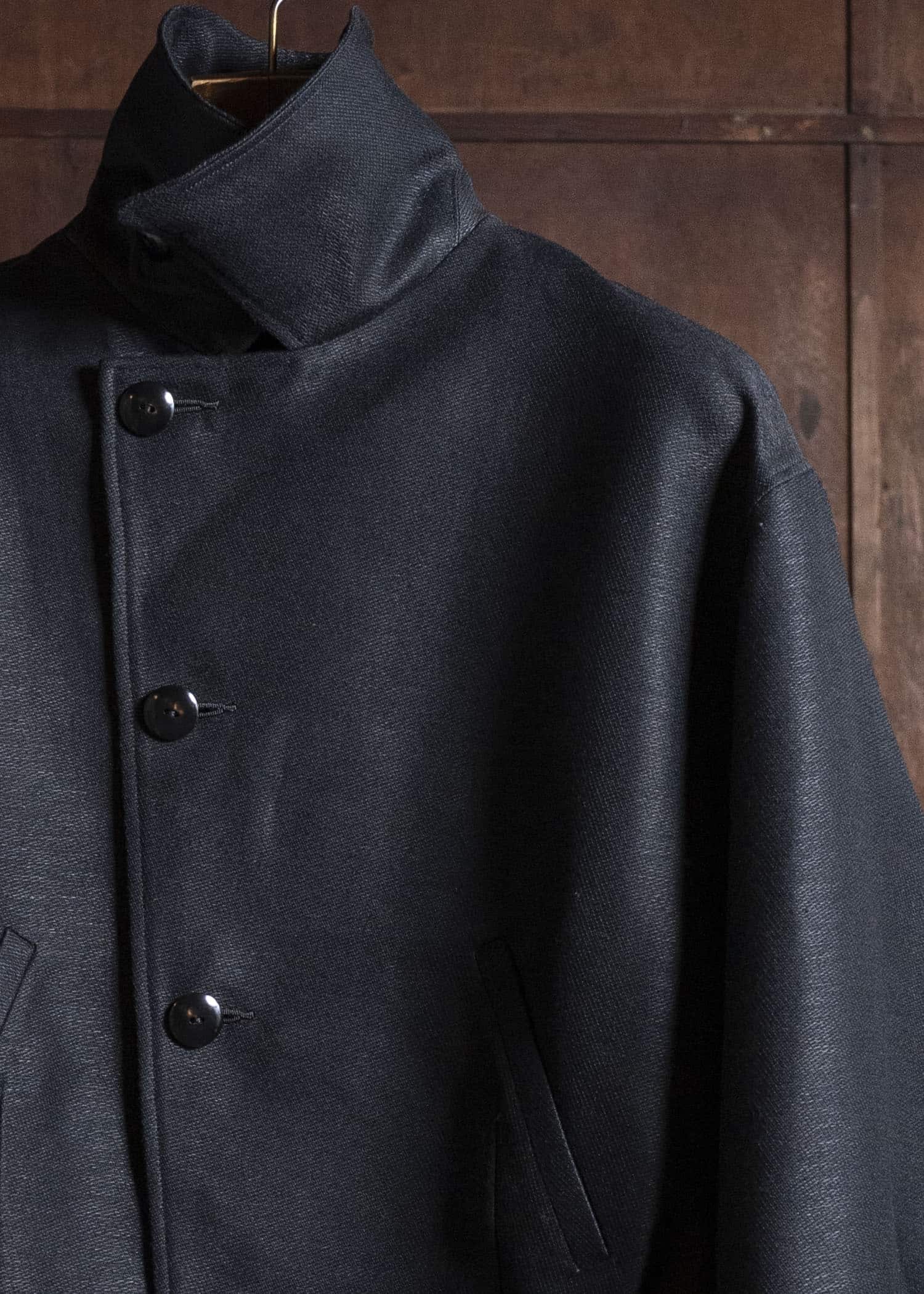 Gorsch 13-2ND-JK04 Wool Hemp Dobby Short Jacket Black