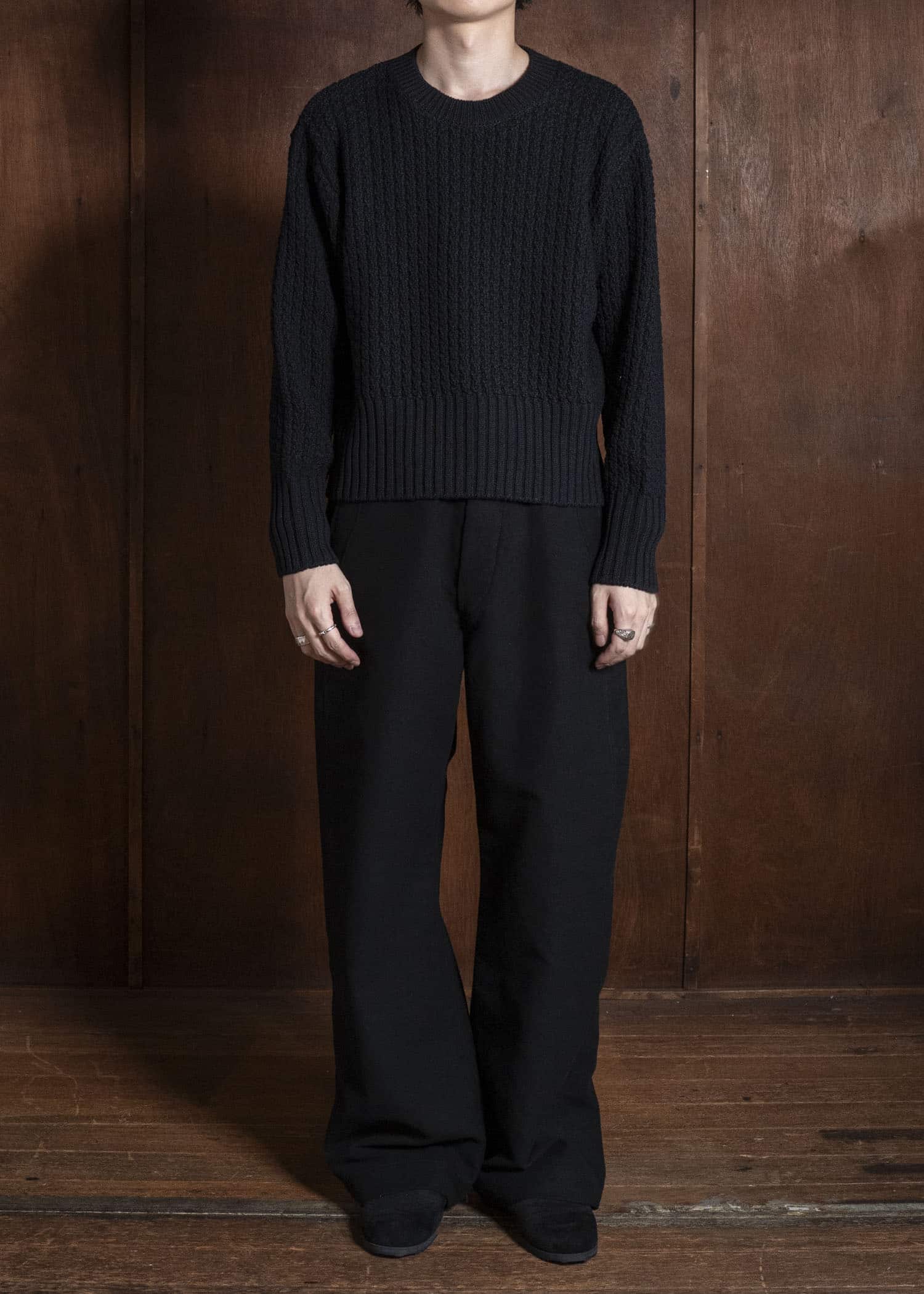 Taiga Takahashi Lot.525-Black Crewneck Sweater Black
