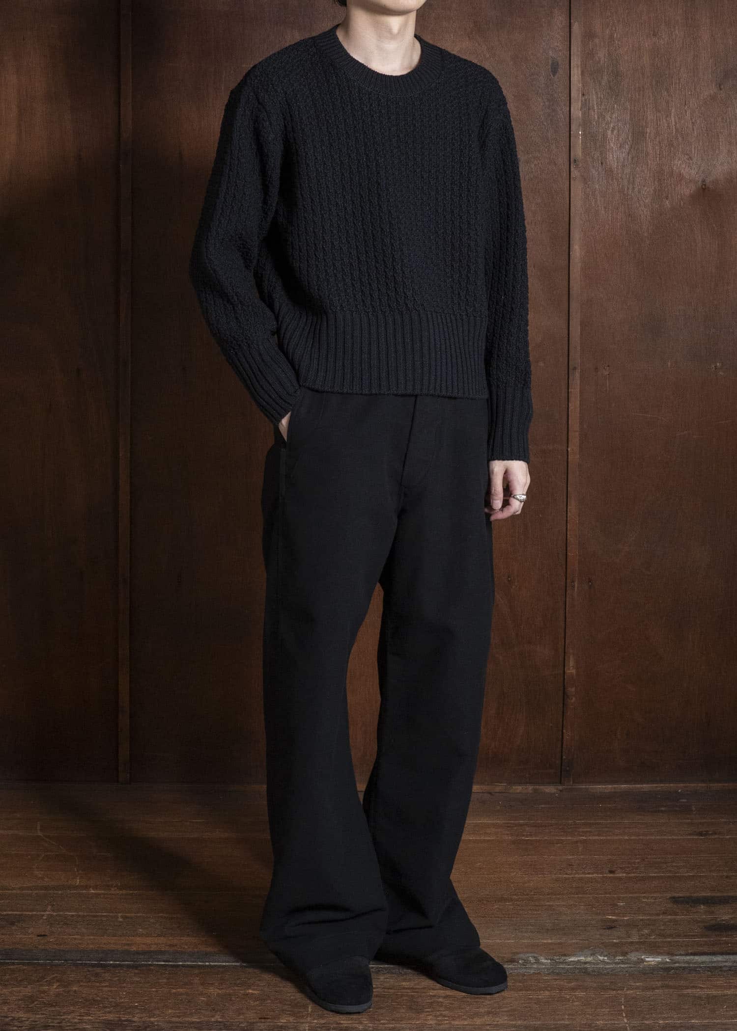 Taiga Takahashi Lot.525-Black Crewneck Sweater Black