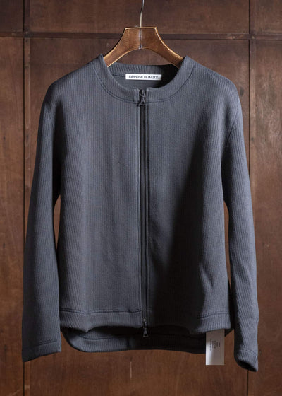 OPPOSE DUALITY OD1042CDG No Collar Rib Zip Top Black