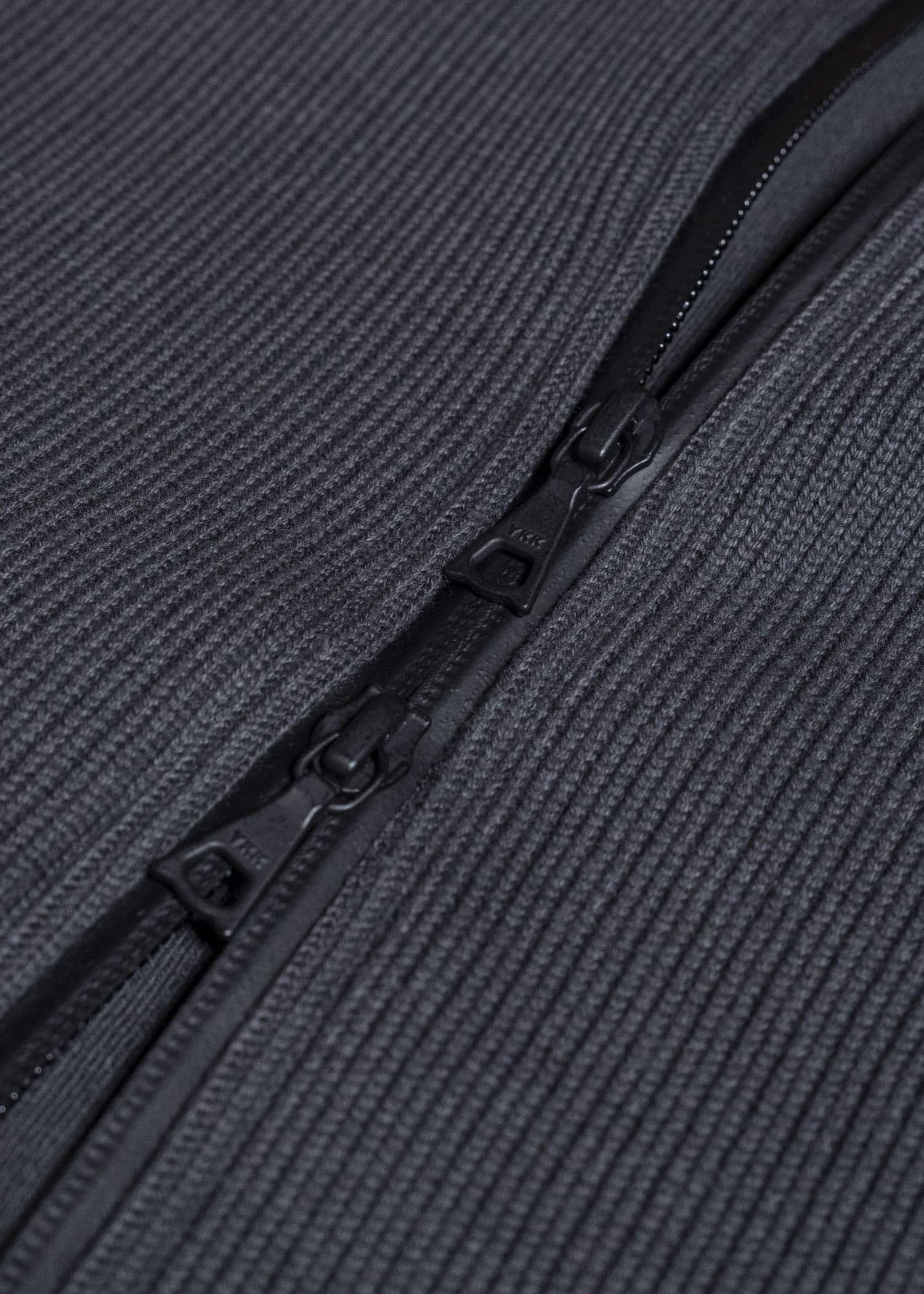 OPPOSE DUALITY OD1042CDG No Collar Rib Zip Top Black