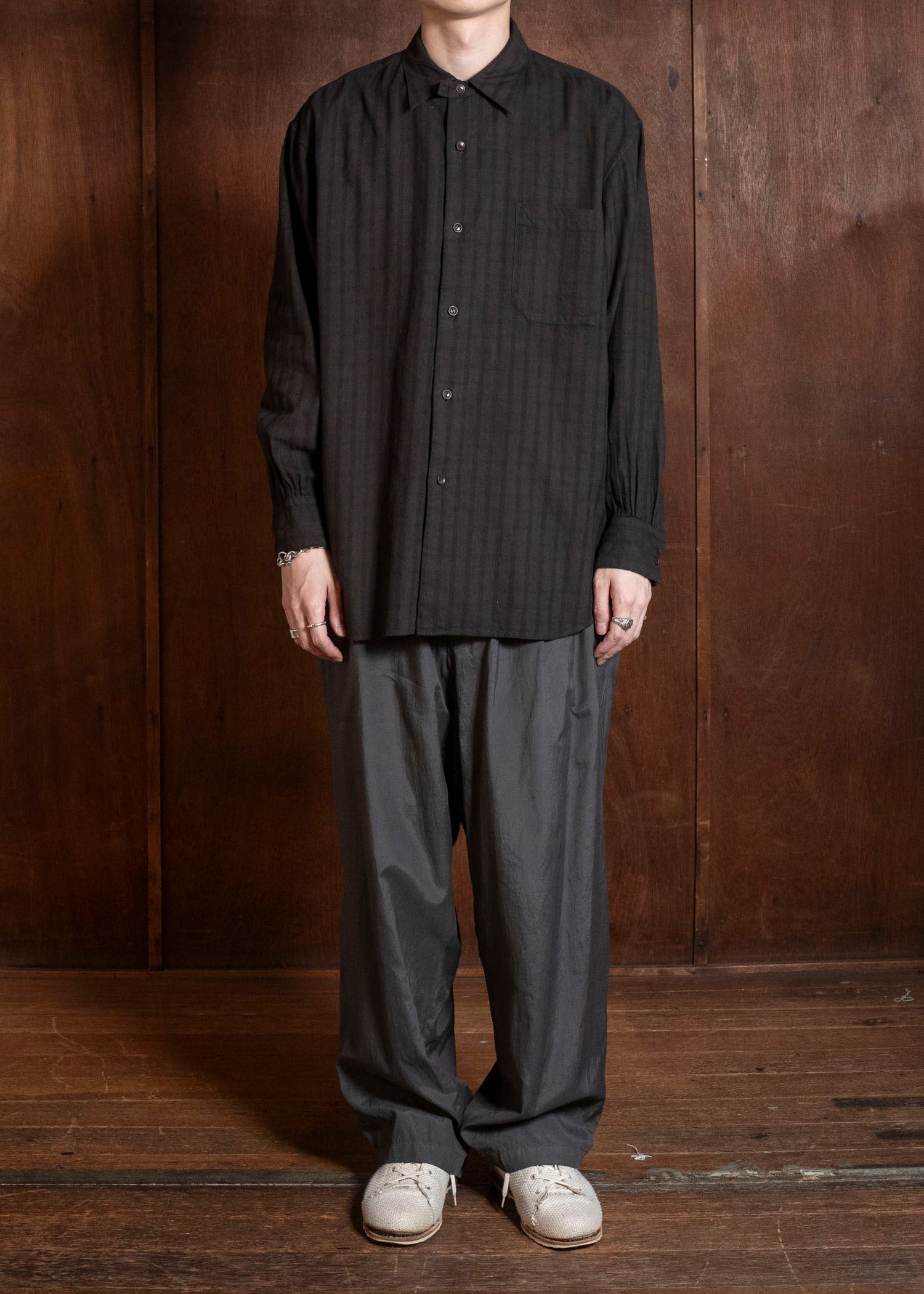 MARK.S MS0045 CHECK DRESS SHIRT CHECK MUD-DYE