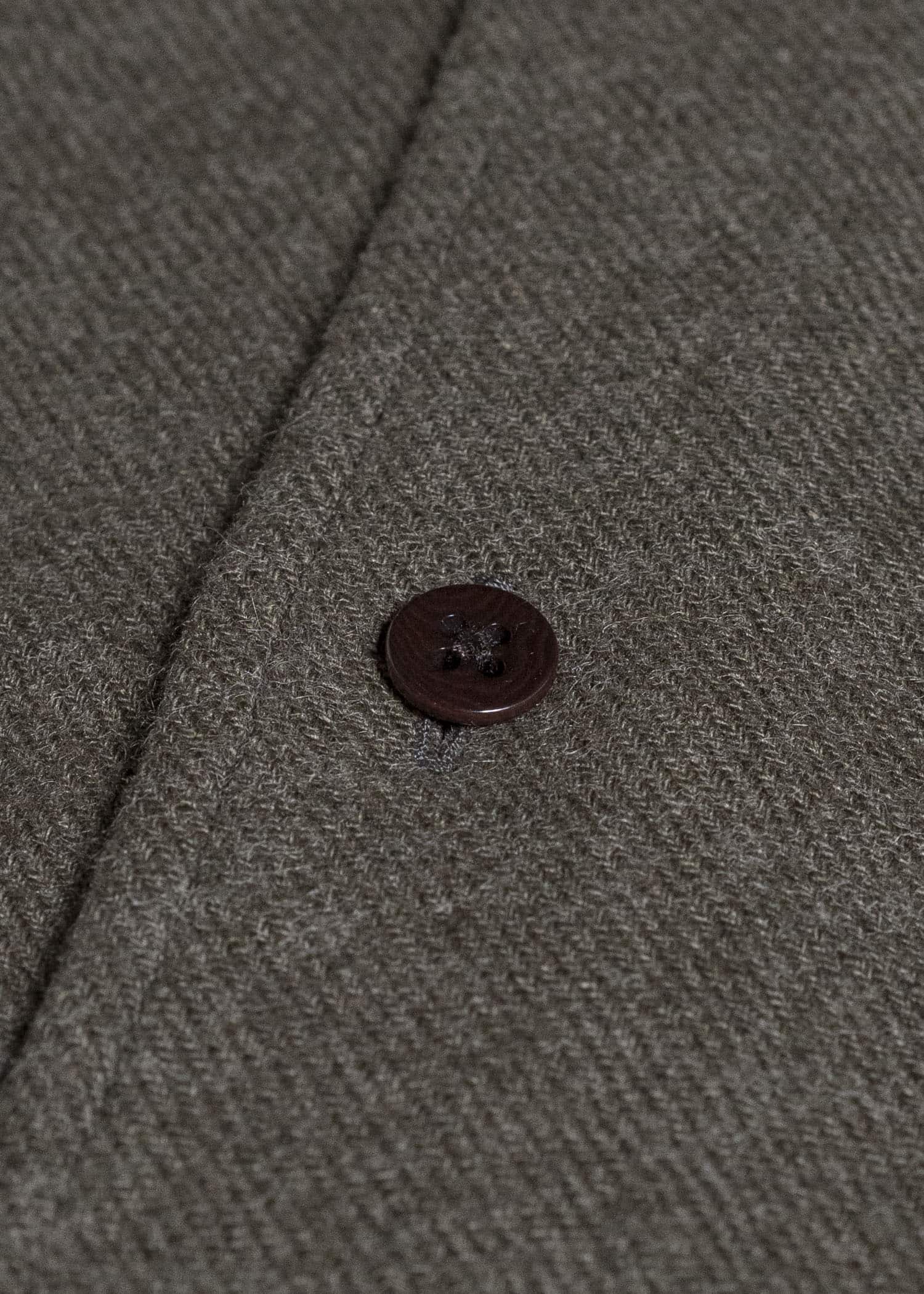 Gorsch #14 2ND-SH03 Brushed Linen Wool Collar Wide Shirt Khaki