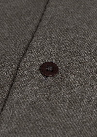 Gorsch #14 2ND-SH03 Brushed Linen Wool Collar Wide Shirt Khaki
