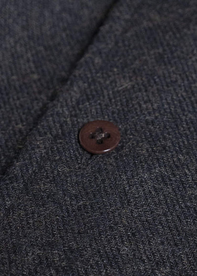 Gorsch #14 2ND-SH03 Brushed Linen Wool Collar Wide Shirt Chacoal