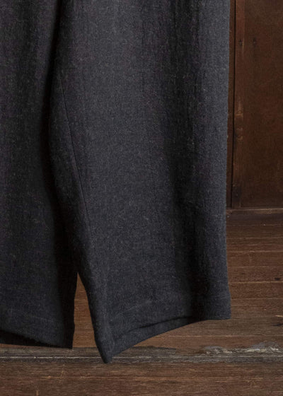 Gorsch #14 2ND-TR03-LIWO Brushed Ramie Linen Wool Easy Trousers Chacoal