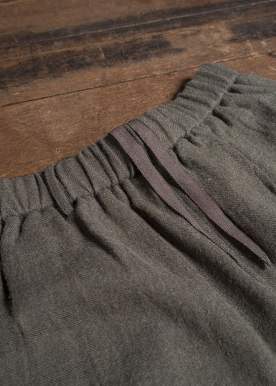 Gorsch #14 2ND-TR03-LIWO Brushed Ramie Linen Wool Easy Trousers Khaki