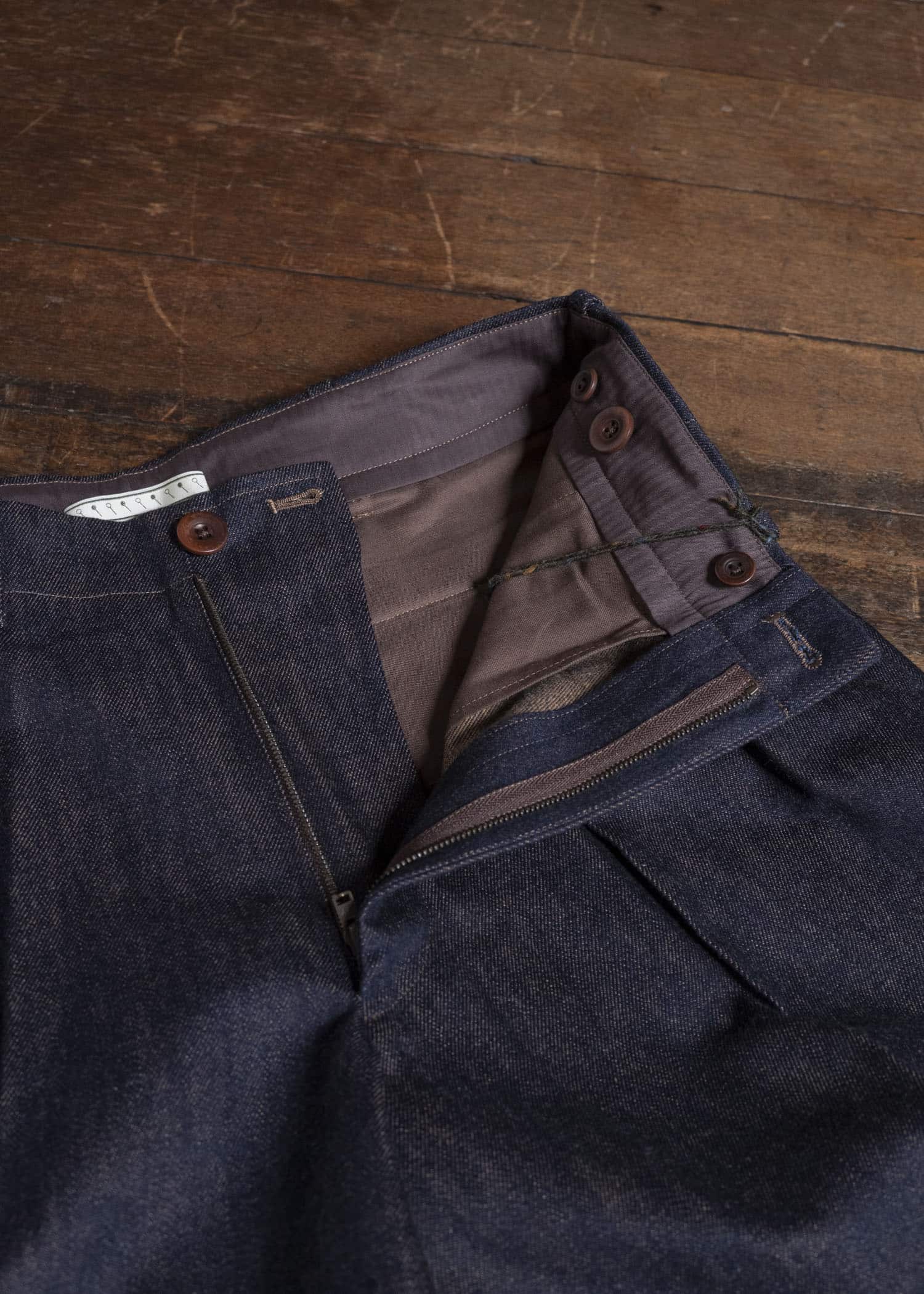 Gorsch #14 2ND-TR01-DNM Kakishibu Denim Two Tack Trousers Kakishibu