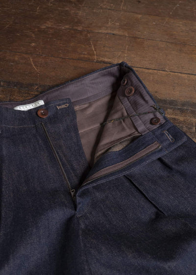 Gorsch #14 2ND-TR01-DNM Kakishibu Denim Two Tack Trousers Kakishibu