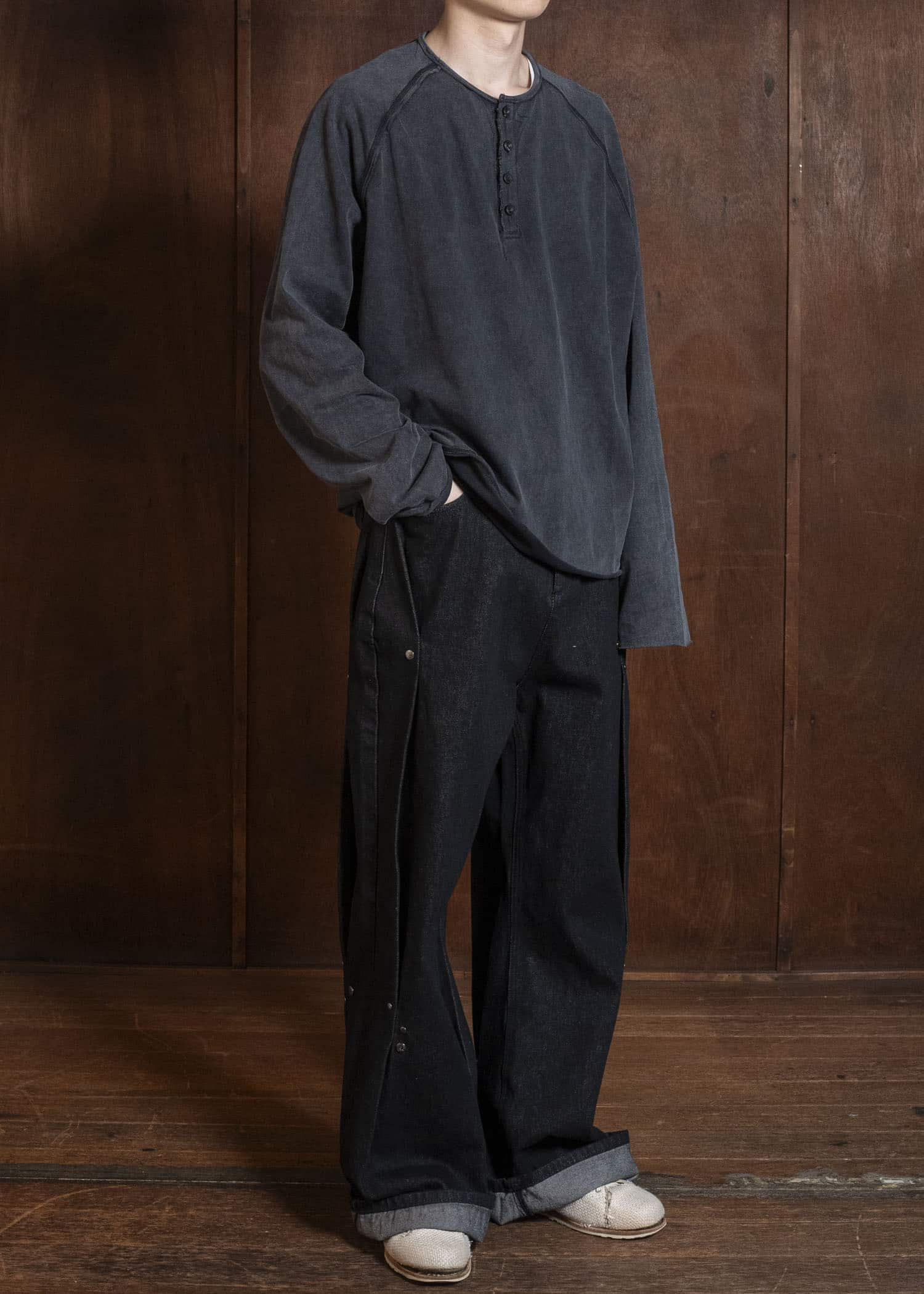 Professor.E HENLEY LS COLD DYED GREY 26SS-PE-TTL-01