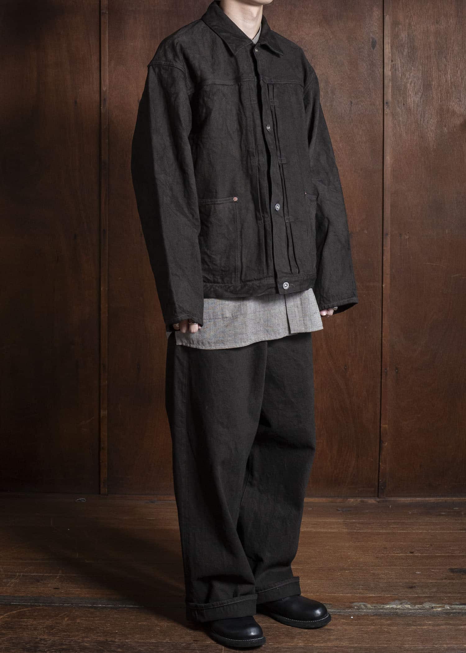 YOKO SAKAMOTO Pleats Jacket YS-25AW-47 KAKISHIBU