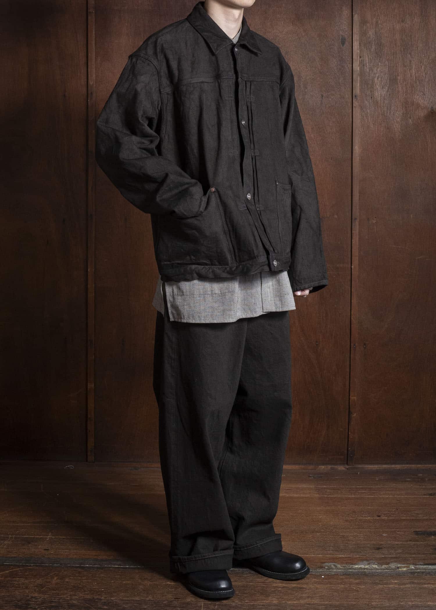 YOKO SAKAMOTO Pleats Jacket YS-25AW-47 KAKISHIBU