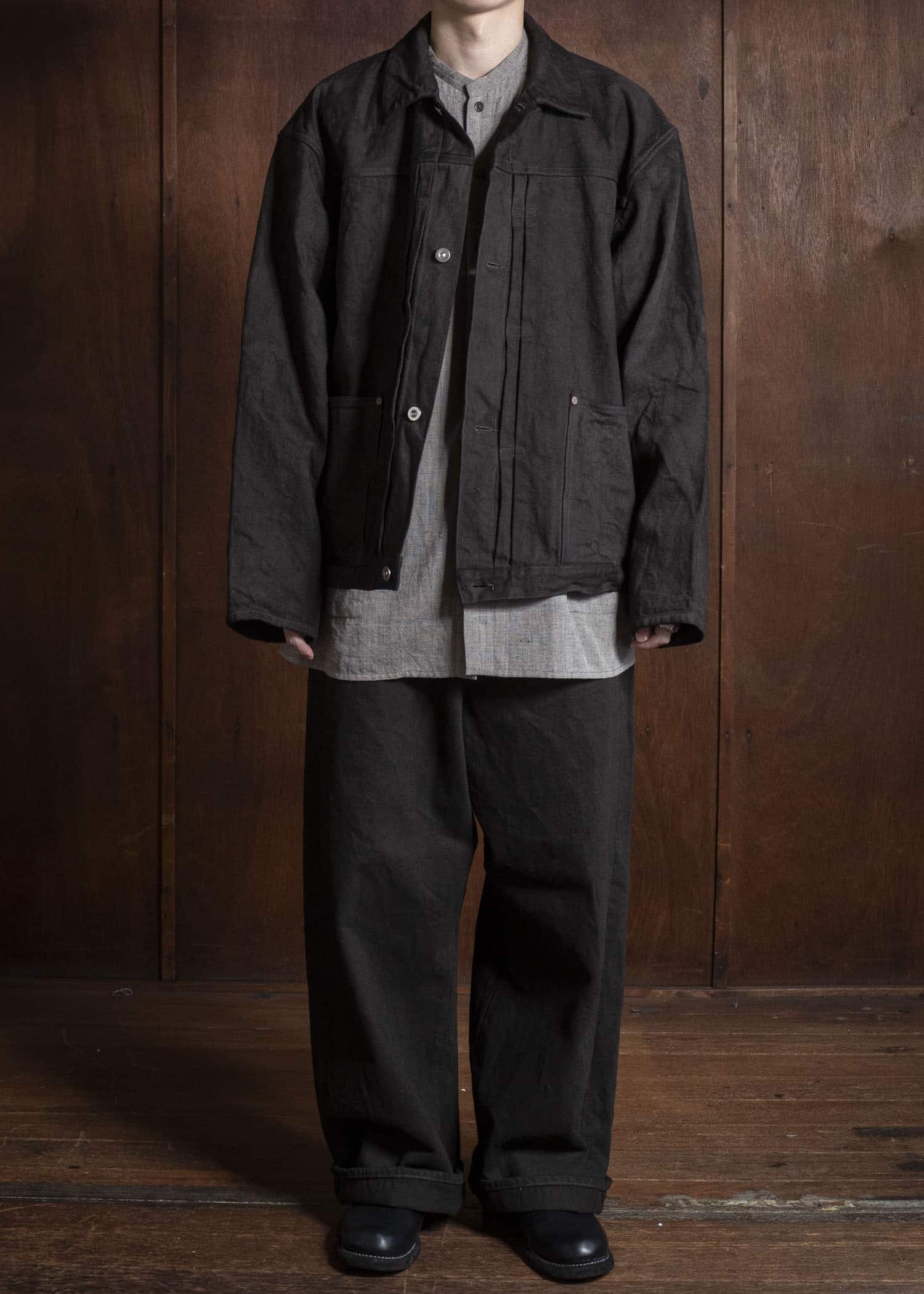 YOKO SAKAMOTO Pleats Jacket YS-25AW-47 KAKISHIBU