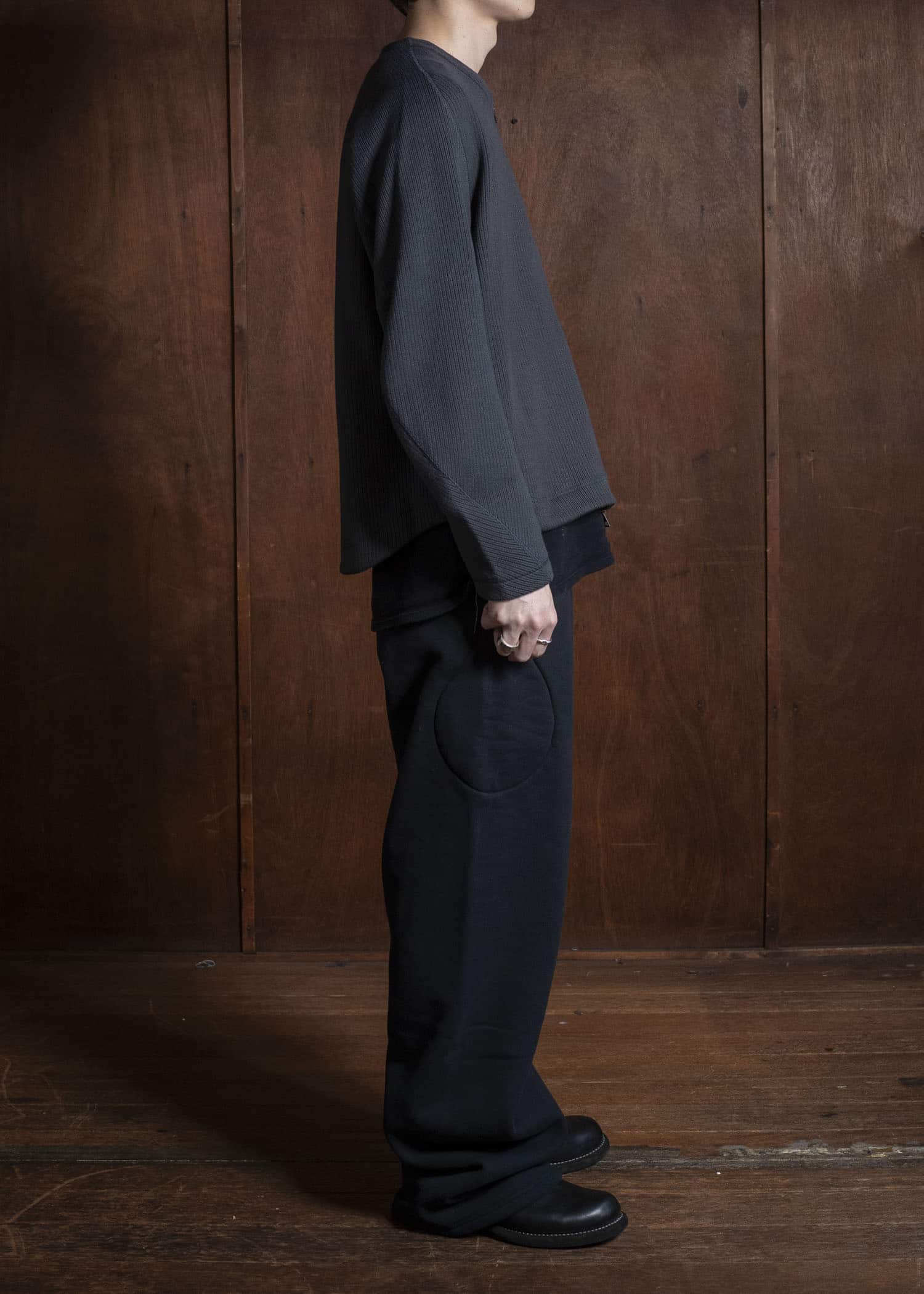 OPPOSE DUALITY OD1042CDG No Collar Rib Zip Top Black