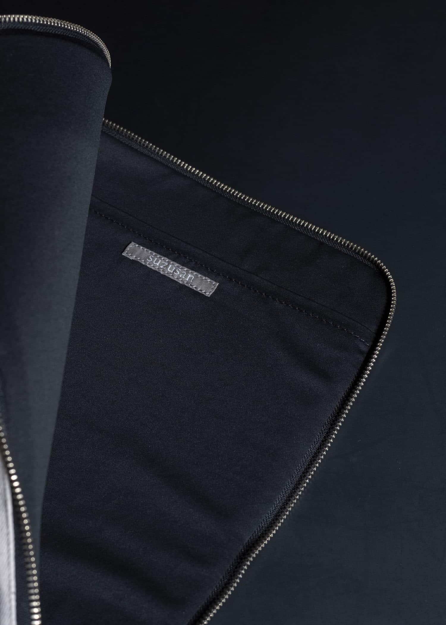 SUZUSAN 9017C-010 Organic Cotton Laptop Case 1005 Black - Ivory