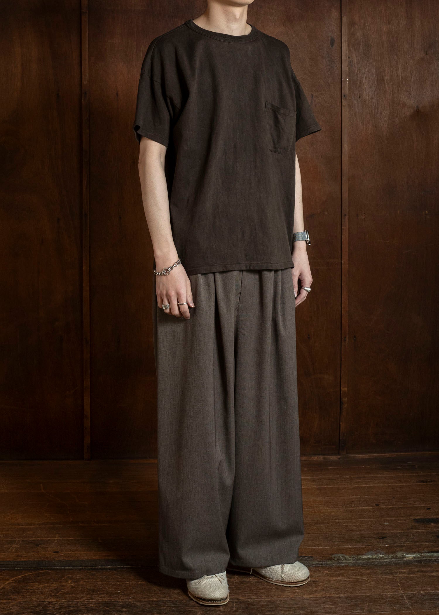 Taiga Takahashi Lot.601-Mud Dyed Brown Tee Shirts Mud Dyed Brown