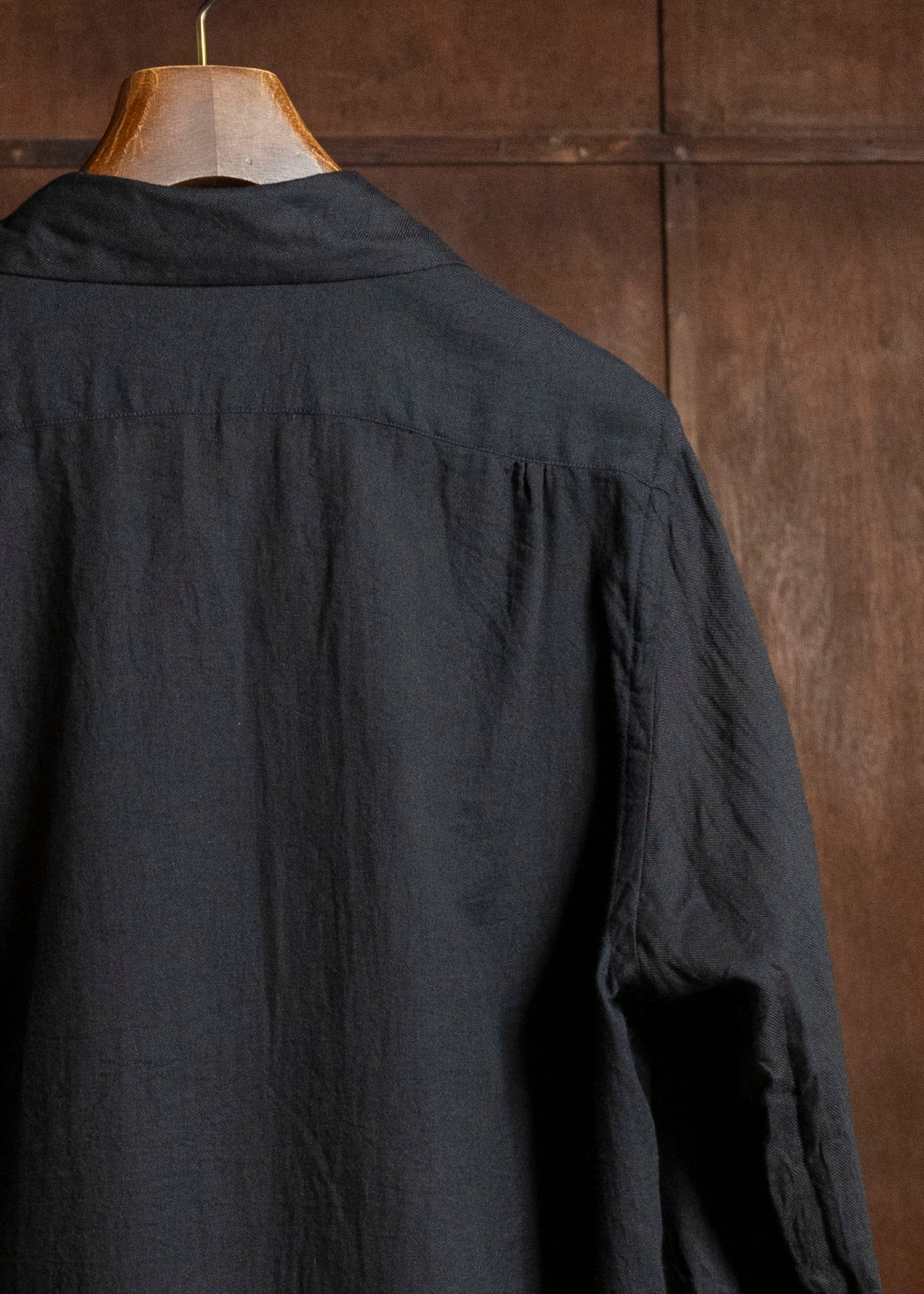 Taiga Takahashi Lot.101-Black Open Collar Shirt Black