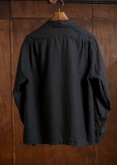 Taiga Takahashi Lot.101-Black Open Collar Shirt Black