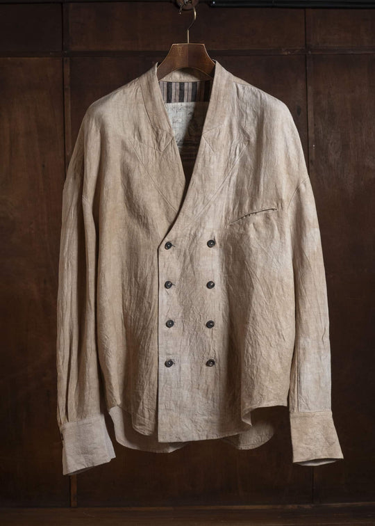 ZIGGY CHEN 0M2610710 SHAWL COLLAR DOUBLE BREASTED SHIRT 13