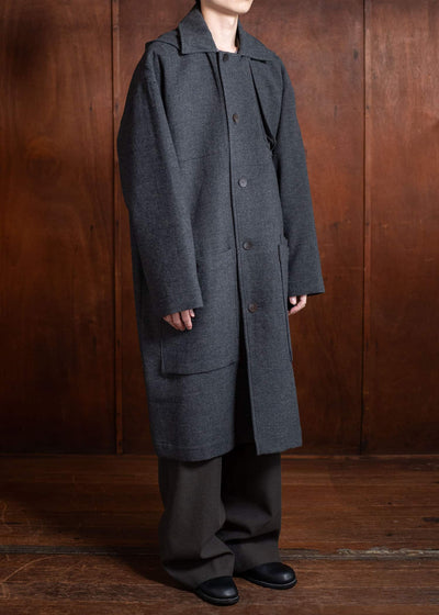 Edwina Horl Jumbo Amehurashi Coat Navy EH45C-02-01B