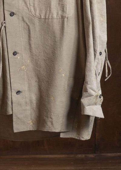 ZIGGY CHEN 0M2610728 GOLD LEAF ASYMMETRIC SHIRT 81