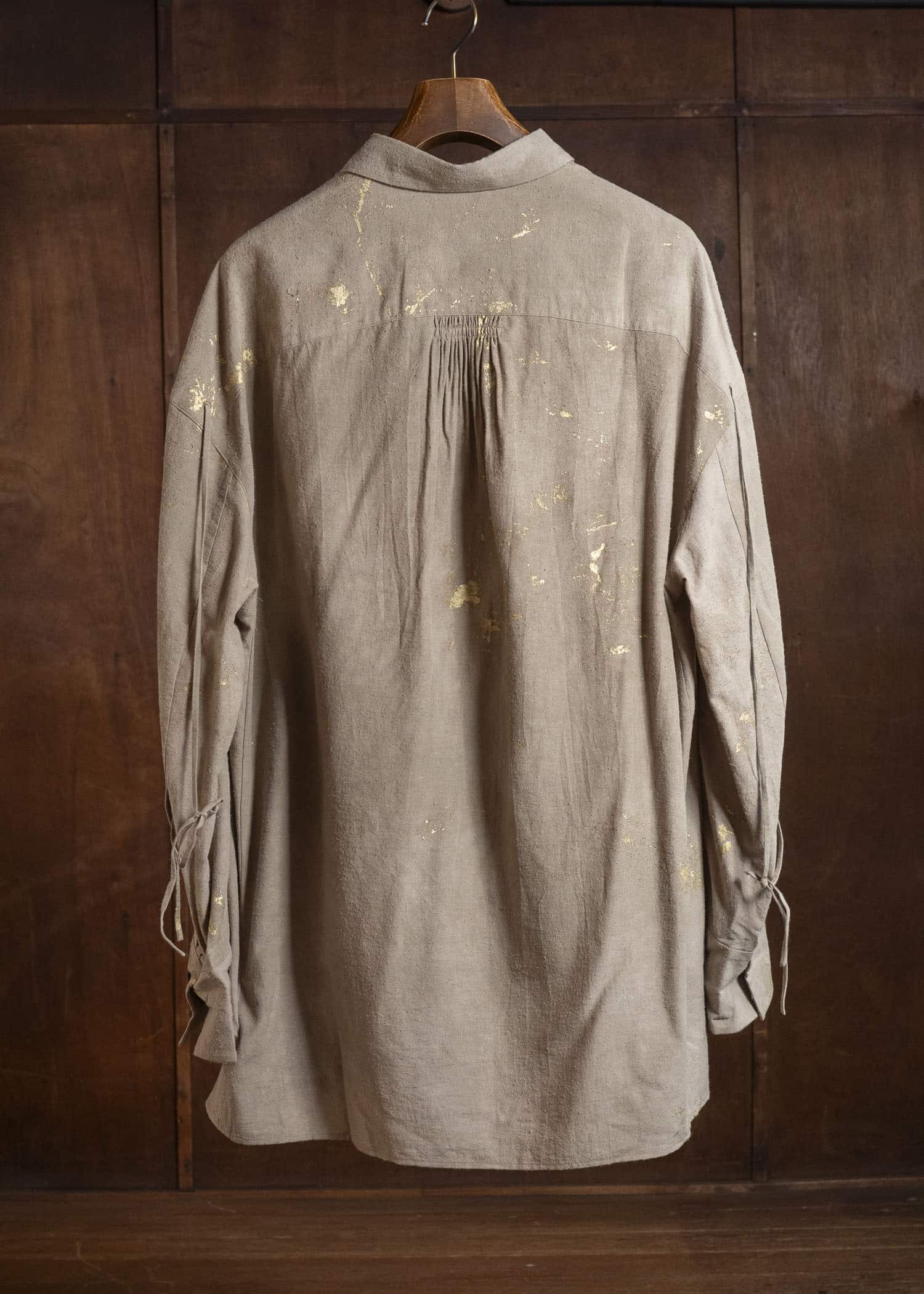 ZIGGY CHEN 0M2610728 GOLD LEAF ASYMMETRIC SHIRT 81