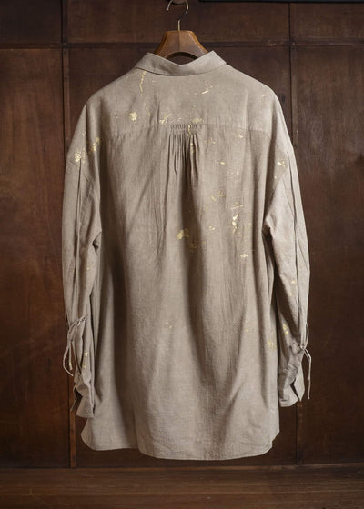 ZIGGY CHEN 0M2610728 GOLD LEAF ASYMMETRIC SHIRT 81