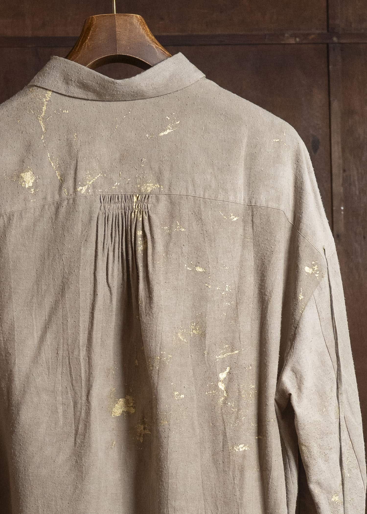 ZIGGY CHEN 0M2610728 GOLD LEAF ASYMMETRIC SHIRT 81