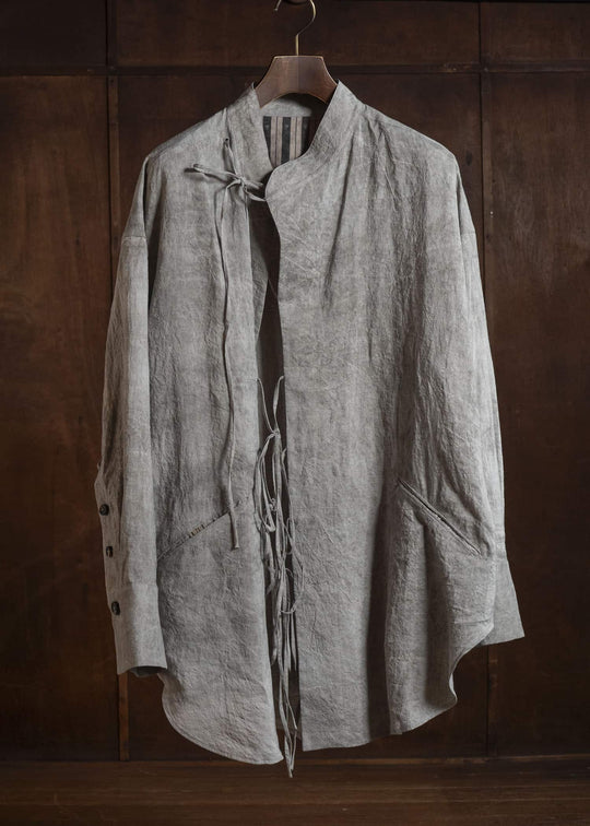 ZIGGY CHEN 0M2610731 MANDARIN COLLAR STRING SHIRT 02