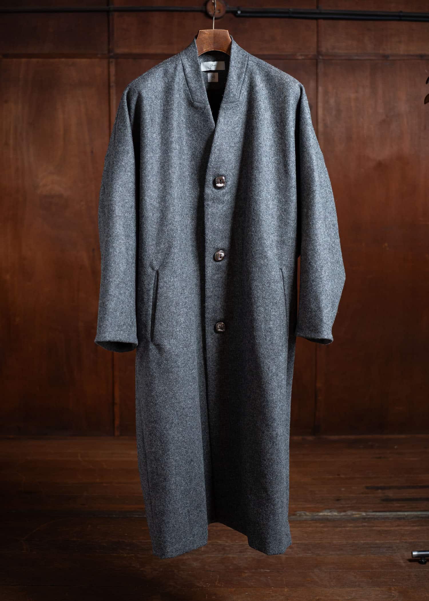 amachi. Covered Coat [ × Elise Gettliffe ] Mix Gray AY15-3