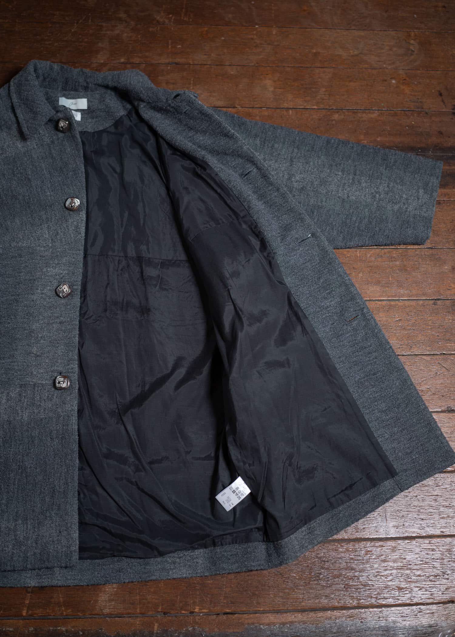 amachi. Decomposition Of Line - Coat [ × Elise Gettliffe ] Dark Gray × Green AY15-2