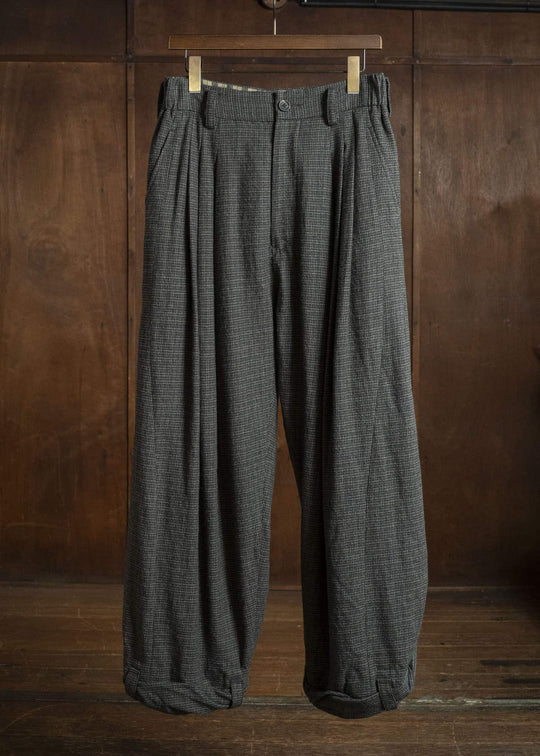 ZIGGY CHEN TATTERSALL TROUSERS WITH PULL TABS 0M2630551