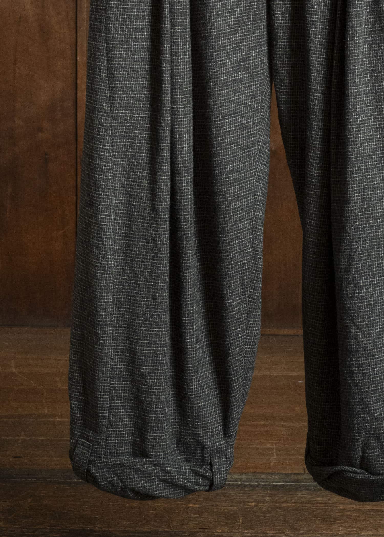 ZIGGY CHEN TATTERSALL TROUSERS WITH PULL TABS 0M2630551