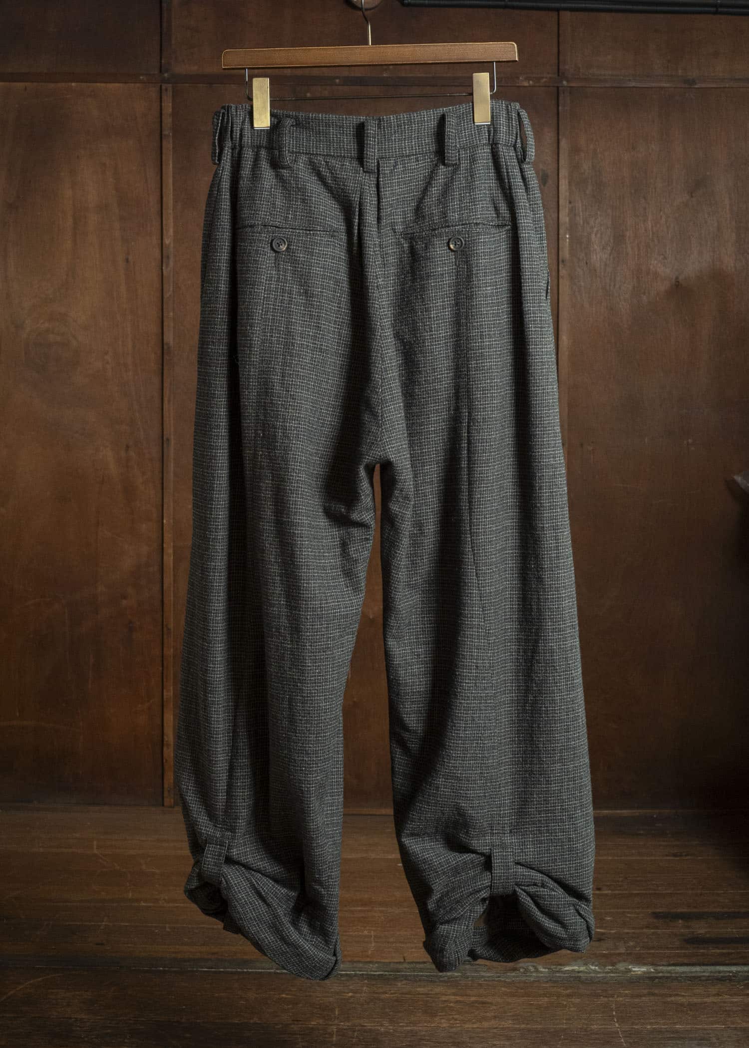 ZIGGY CHEN TATTERSALL TROUSERS WITH PULL TABS 0M2630551