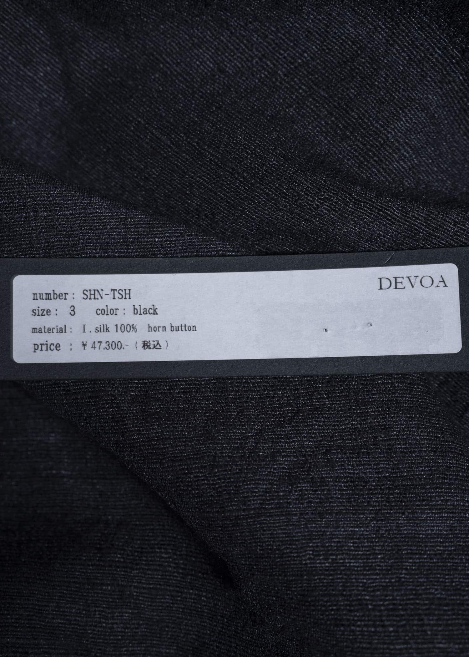 DEVOA マオカラーシルクシャンタンシャツ