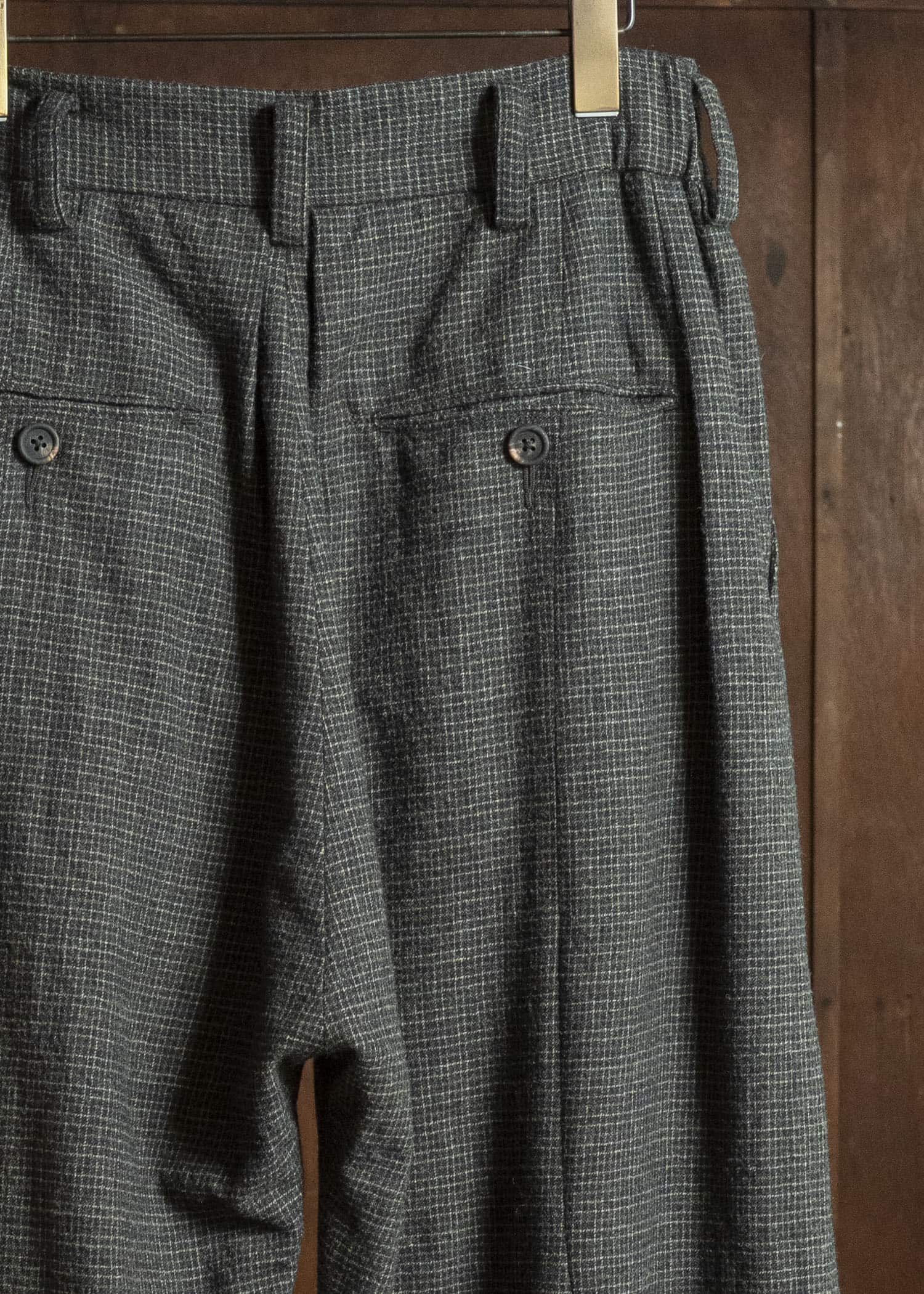 ZIGGY CHEN TATTERSALL TROUSERS WITH PULL TABS 0M2630551