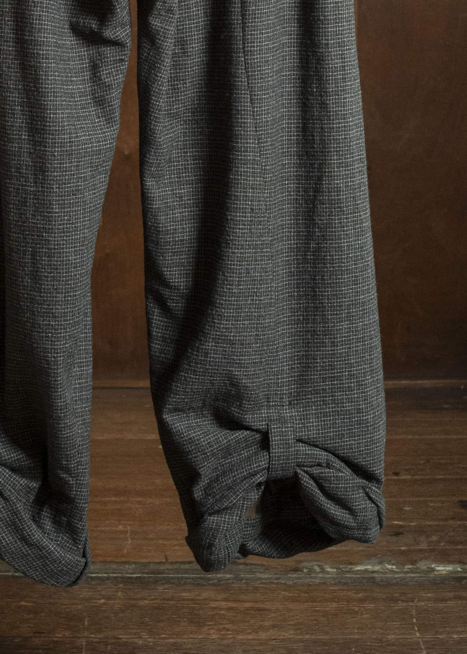 ZIGGY CHEN TATTERSALL TROUSERS WITH PULL TABS 0M2630551