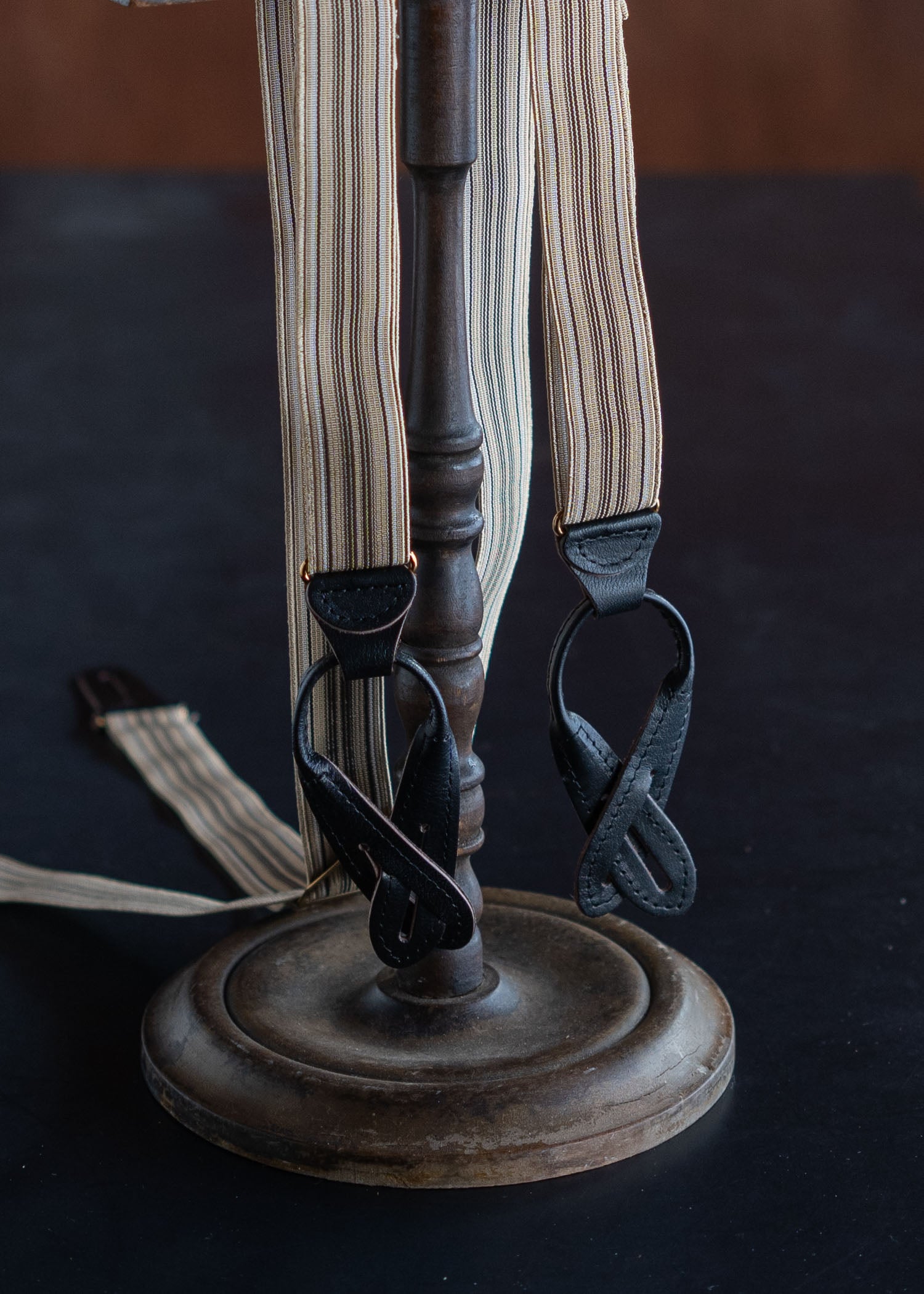 Taiga Takahashi Lot.005 Suspender MULTI STRIPE BEIGE