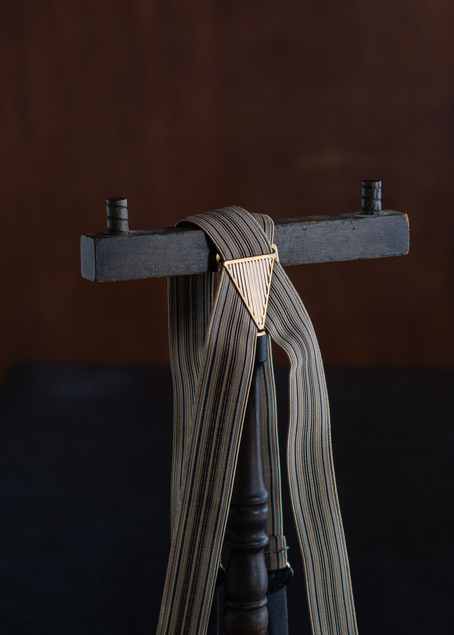 Taiga Takahashi Lot.005 Suspender MULTI STRIPE BEIGE