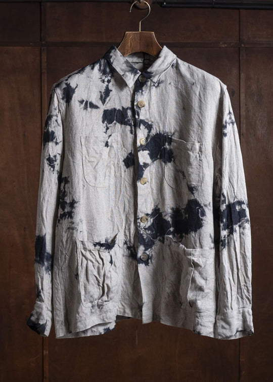 SUZUSAN 4069L-010 Linen Four Pockets Overshirt 1008 Black - Grége