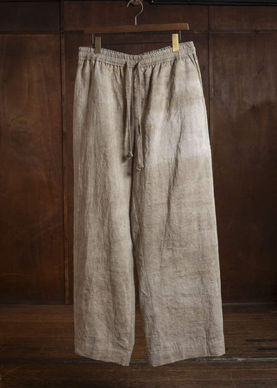 ZIGGY CHEN 0W2610506 GOLD LEAF DRAWSTRING TROUSERS 81