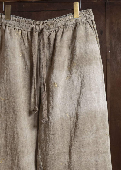 ZIGGY CHEN 0W2610506 GOLD LEAF DRAWSTRING TROUSERS 81