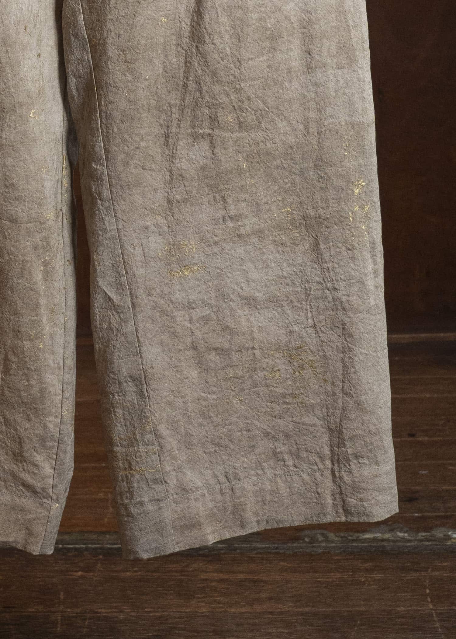 ZIGGY CHEN 0W2610506 GOLD LEAF DRAWSTRING TROUSERS 81