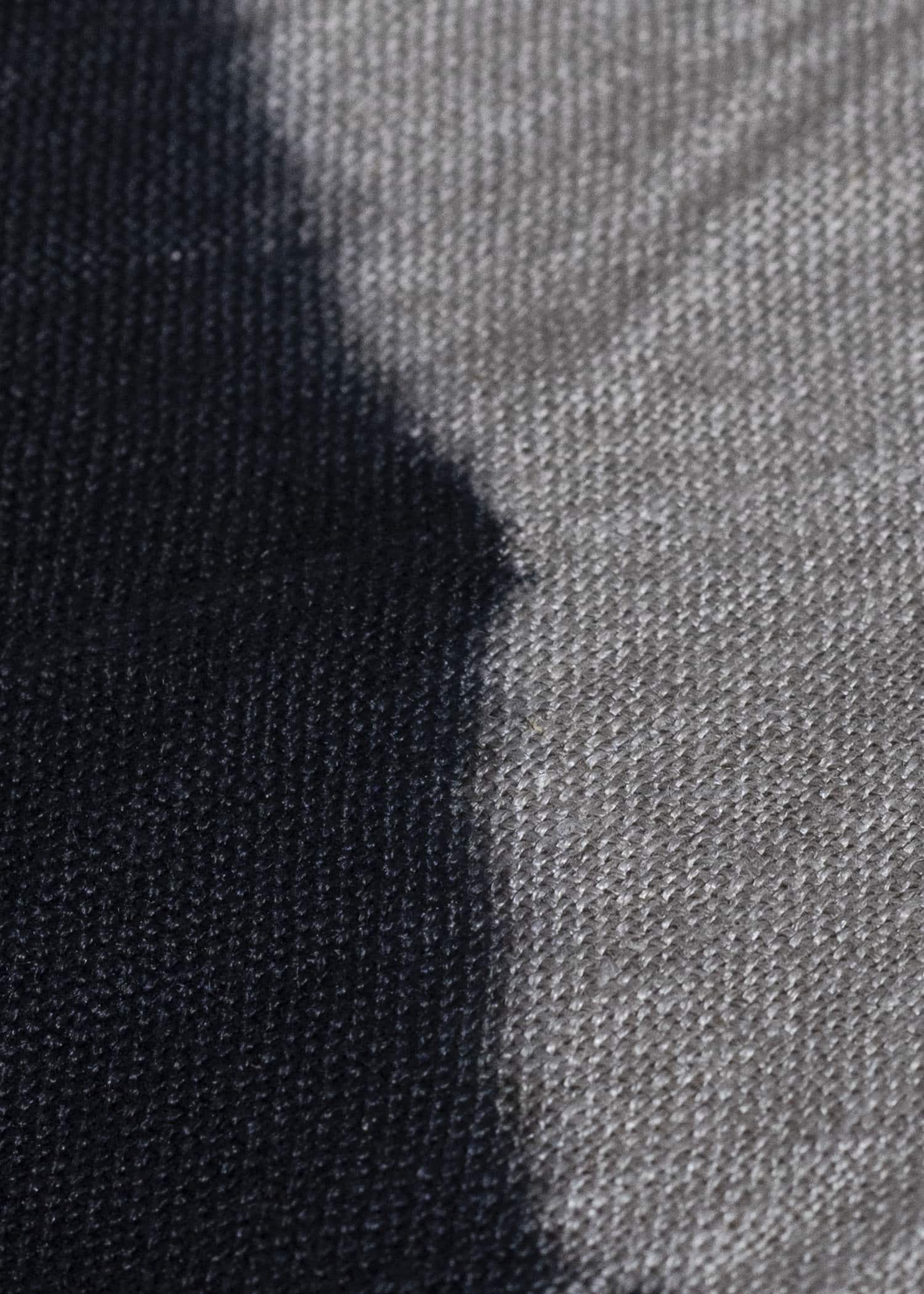 SUZUSAN 4070L-337 Linen Long Sleeve Collarless Blouse 1008 Black - Grge