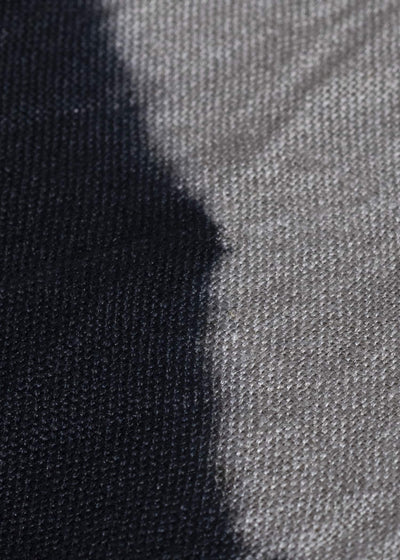 SUZUSAN 4070L-337 Linen Long Sleeve Collarless Blouse 1008 Black - Grge