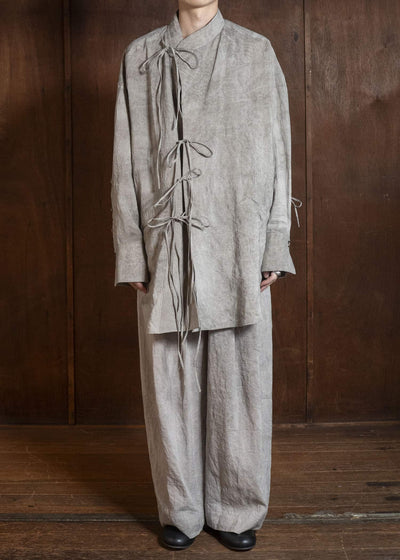 ZIGGY CHEN 0M2610731 MANDARIN COLLAR STRING SHIRT 02