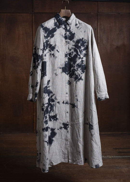 SUZUSAN 7053L-010 Linen Front Button Dress 1008 Black - Grége