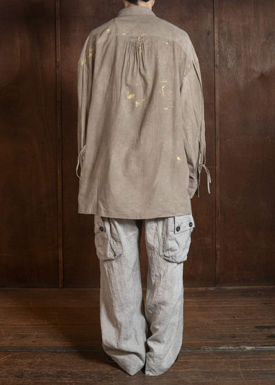 ZIGGY CHEN 0M2610728 GOLD LEAF ASYMMETRIC SHIRT 81