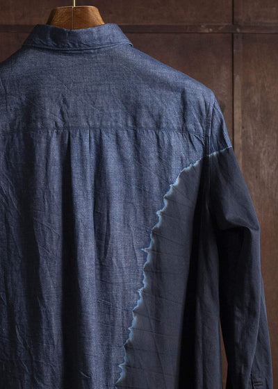 SUZUSAN 7055C-337 Pima Cotton Denim Front Button Dress 1098 Black - Indigo