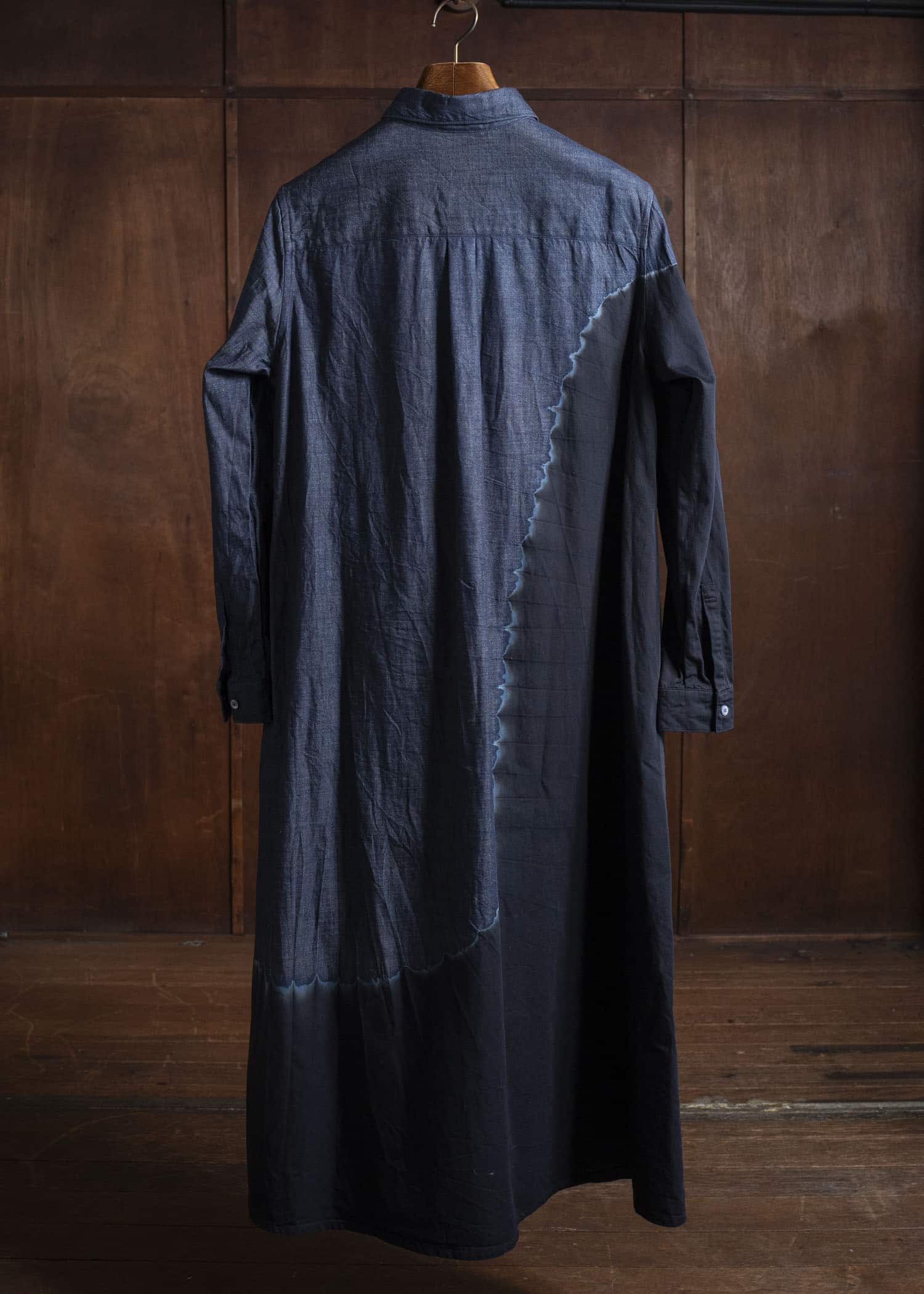 SUZUSAN 7055C-337 Pima Cotton Denim Front Button Dress 1098 Black - Indigo